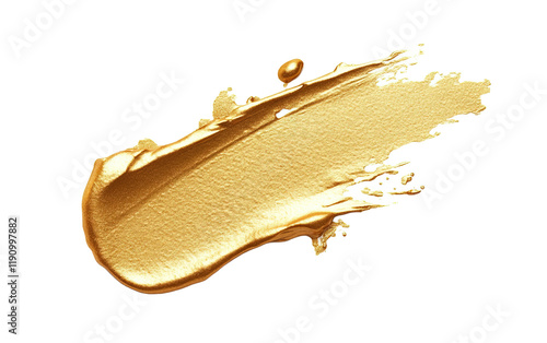 Blot of golden nail polish on transparent or white background,png photo