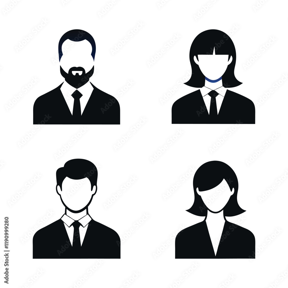 Business men and women face avatars icons isolated Business men and women face avatars icons isolated