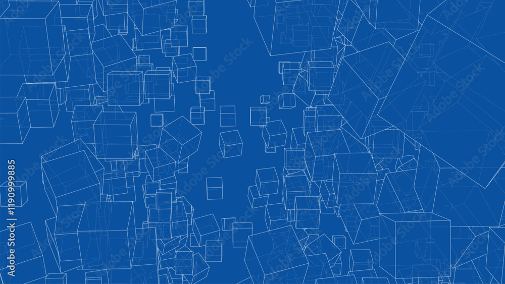 Wireframe Boxes. Sketch style Wireframe Boxes. Sketch style