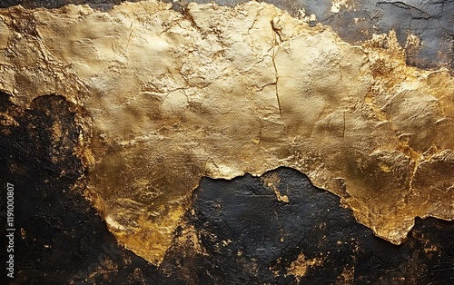 Wallpaper Mural Gold leaf on dark textured surface, abstract art background Torontodigital.ca