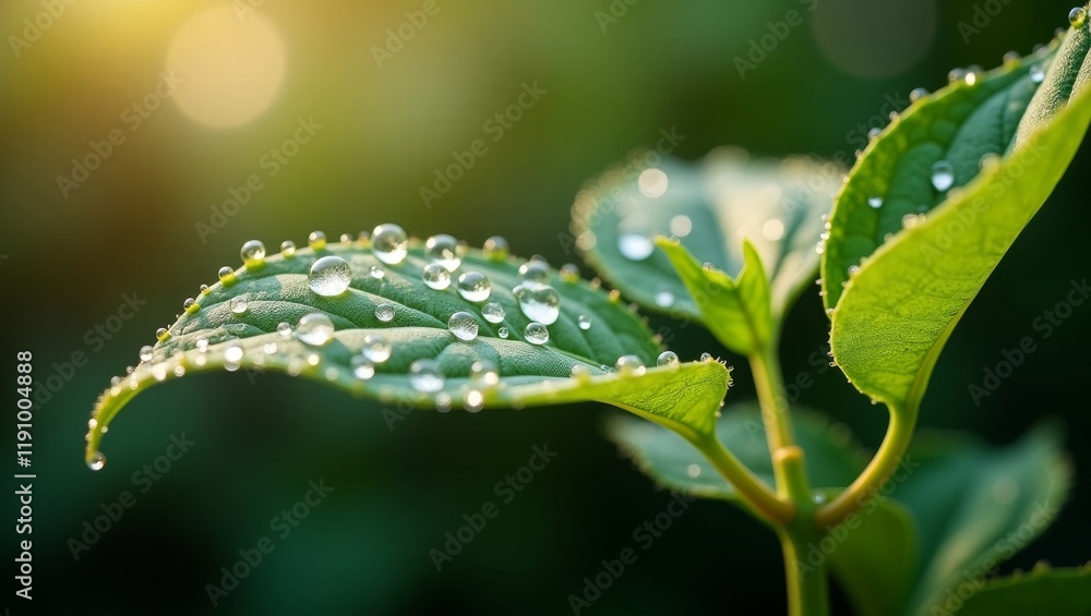 Close-up of water droplets on green leaf with soft lighting, showcasing nature's beauty. Perfect for eco, environmental, and nature-related projects. Close-up of water droplets on green leaf with soft lighting, showcasing nature's beauty. Perfect for eco, environmental, and nature-related projects.