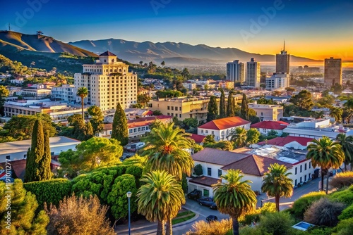 San Buena Ventura, California: Vibrant Cityscape with Copy Space - Stock Photo