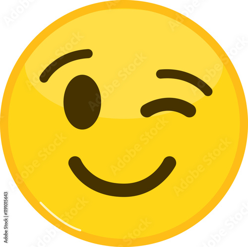 Winking Smiley Face Emoji Graphic