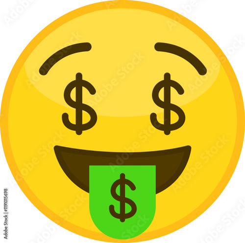 Happy Money Mouth face Emoji Illustration