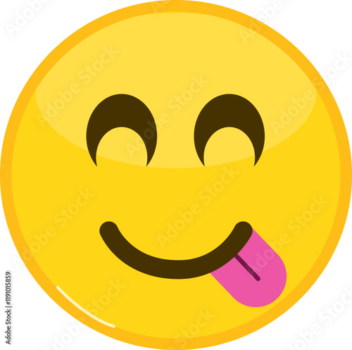 Smiling Face savoring food Emoji with Tongue Out