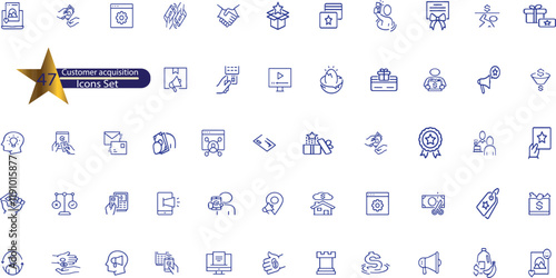 Customer acquisition icon. Digital Footprint, Sales Funnel, Customer Outreach, Marketing Campaign and Target Audience