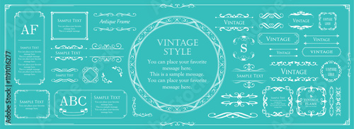 高級感のあるカードデザイン。アンティークな装飾デザイン。エレガントな縁の模様。