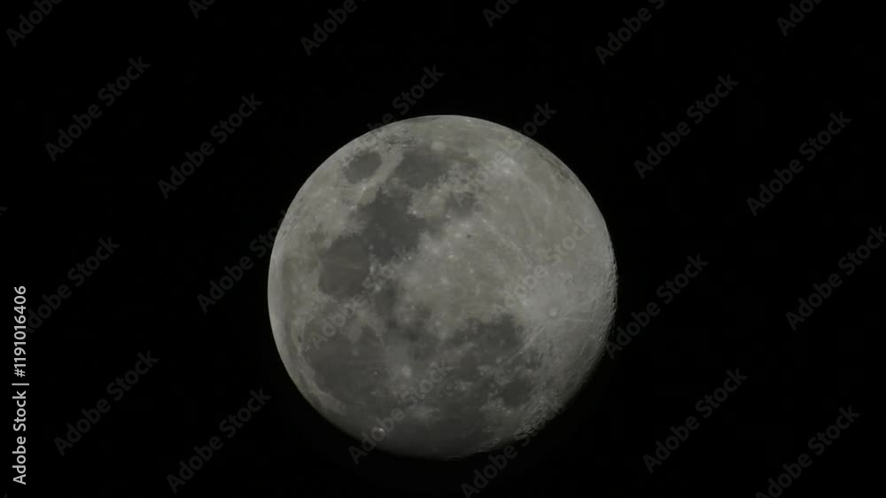 Close up the moon on the night sky in year 2025. Close up the moon on the night sky in year 2025.