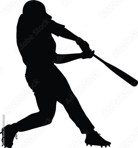 Baseball player premium silhouette vector template