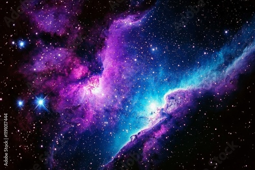 Wallpaper Mural Cosmic Nebula Purple and Blue Hues, Starry Night Composition, Space Art, Astronomy, Galaxy Astronomy,Space photography Torontodigital.ca