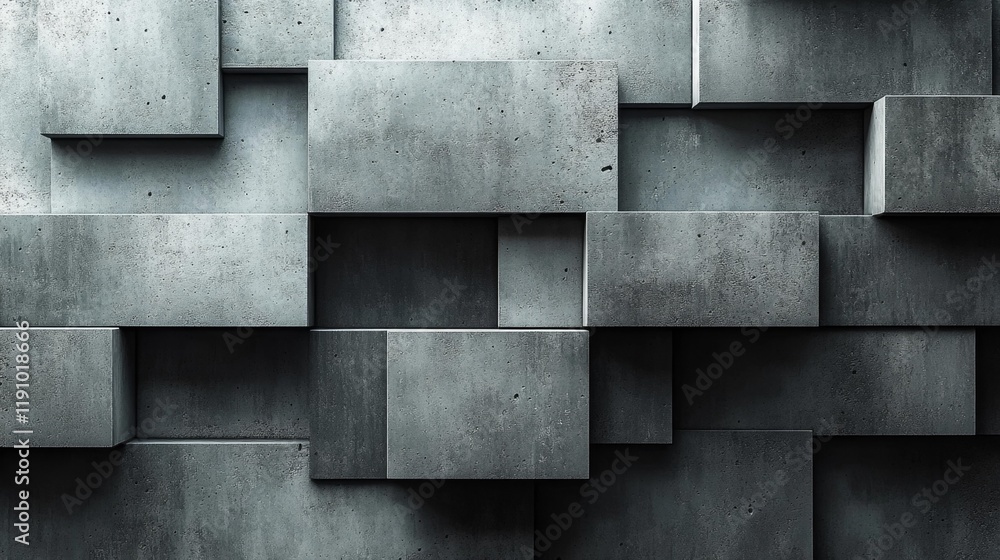 Modern Geometric Concrete Blocks with Minimalist Design. Generative AI Modern Geometric Concrete Blocks with Minimalist Design. Generative AI