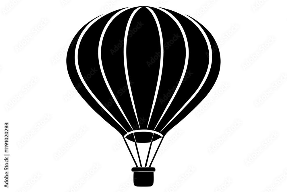 Obraz premium Hot Air Balloon Silhouette Vector Design - Airborne Adventure Illustration