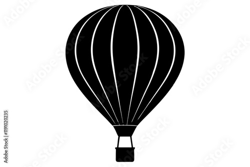 Hot Air Balloon Silhouette Vector Design - Airborne Adventure Illustration