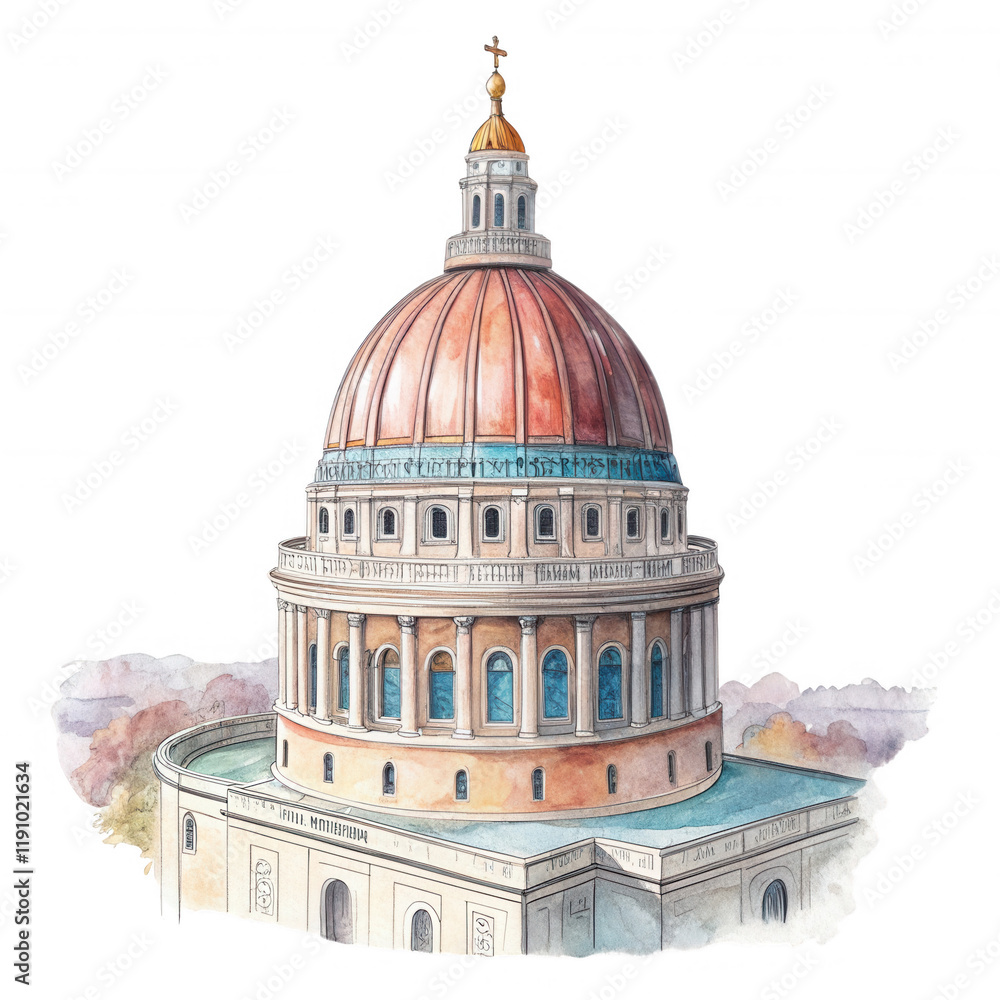Obraz premium Beautiful Architectural Dome with Copper Roof Surrounded by Nature