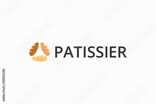 creative patissier bread and bakery icon logo design vector illustration with flat, modern and elegant styles isolated on white background