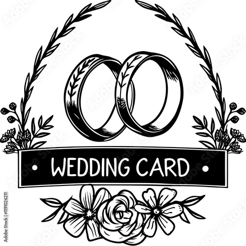 Elegant Wedding Card Vector Art