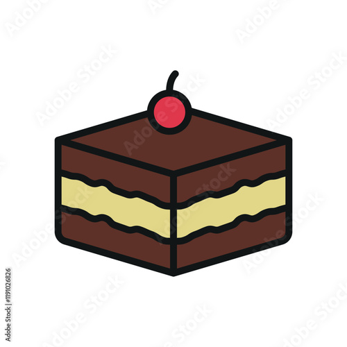 Tiramisu icon featuring a sophisticated and appetizing style, ideal for adding elegance to gourmet, café, or sweet treat-related design