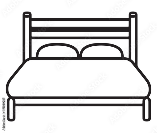 Bed isolated on white background