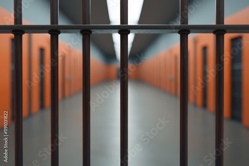 Security gates at the entrance of a maximum-security prison, illustrating the restrictive access and control in the facility photo