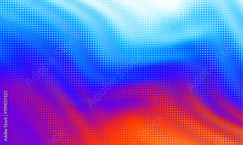 Pixilated abstract Energy background. Halftone effect. Vector image. Small particles with overlay moire effect