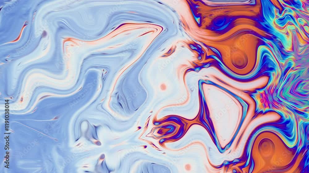 Colorful psychedelic animation with movements, swirls, overflows and flows. Movements occur smoothly, in different directions, background animation. Colorful psychedelic animation with movements, swirls, overflows and flows. Movements occur smoothly, in different directions, background animation.