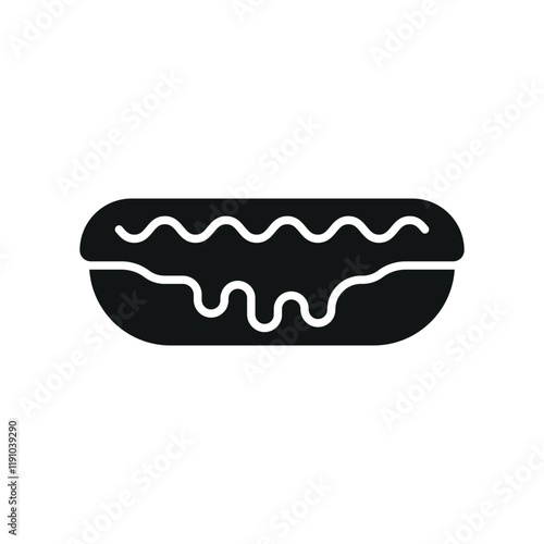 Empanada food icon featuring a modern and minimalist design, ideal for creating a fresh and trendy vibe in fusion food, branding, or dining-themed design