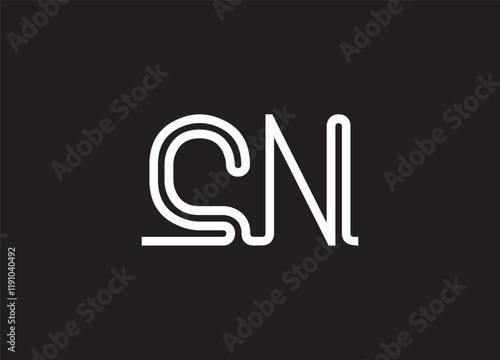 CN letter logo modern design
