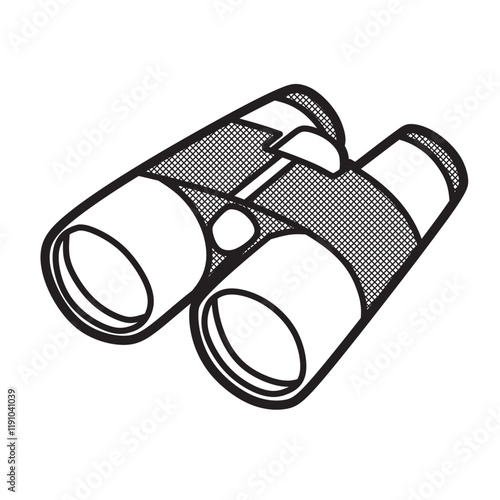 black and white image vector, rubber body binoculars