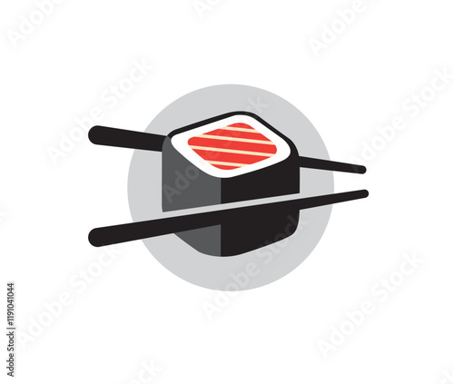 Sushi Meal Logo Japanese Food Vector Sticks Symbol Design Icon Illustration