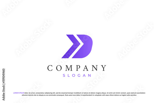 letter x d modern business arrow logo