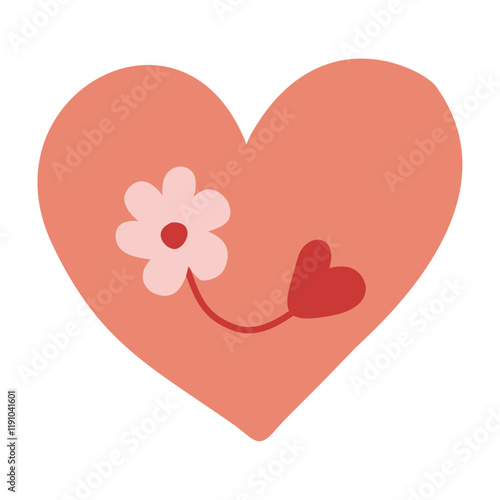 Abstract heart, colored, children's, cartoon,