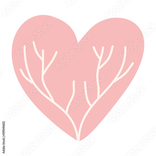 Abstract heart, colored, children's, cartoon,