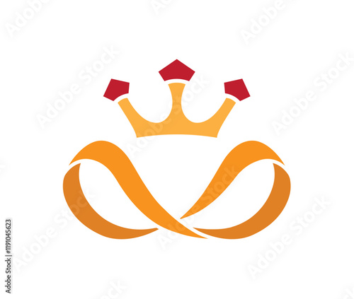 luxury infinity Crown Logo Golden Endless Loop Vector Design Inspiration