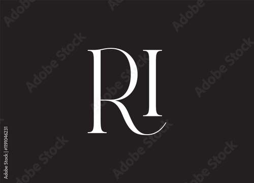 RI letter logo modern design
