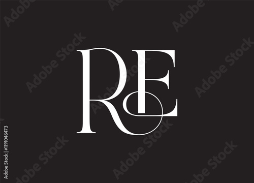 RE letter logo modern design
