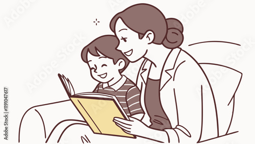Storytime Bond: Mother and Child Reading Together. Perfect for: Family Evenings, Rainy Days, Home