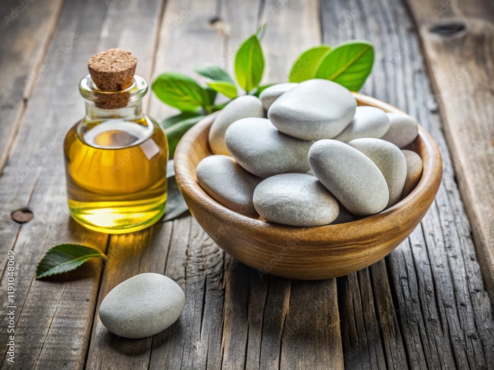 Smooth Spa Stones & Aromatic Oils for Relaxation Treatment Smooth Spa Stones & Aromatic Oils for Relaxation Treatment