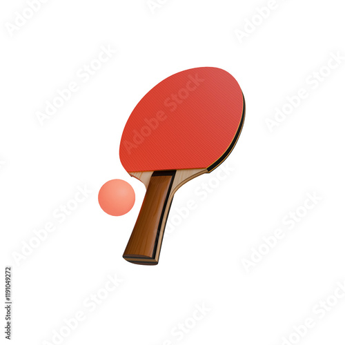 3d Render of tennis paddle isolated