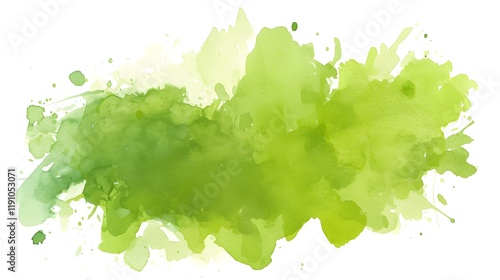 Wallpaper Mural A green watercolor blot isolated on a white background, with soft edges for artistic appeal. Torontodigital.ca