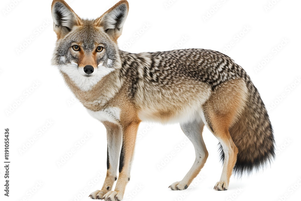 Fototapeta premium Coyote's Striking Pose, Wild Canine's Beauty