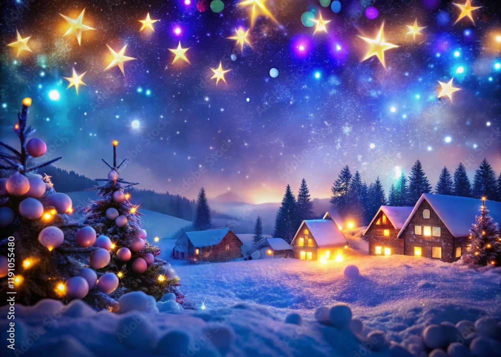 Fototapeta premium Sparkling Night Christmas Background with Space for Text - Holiday Offers