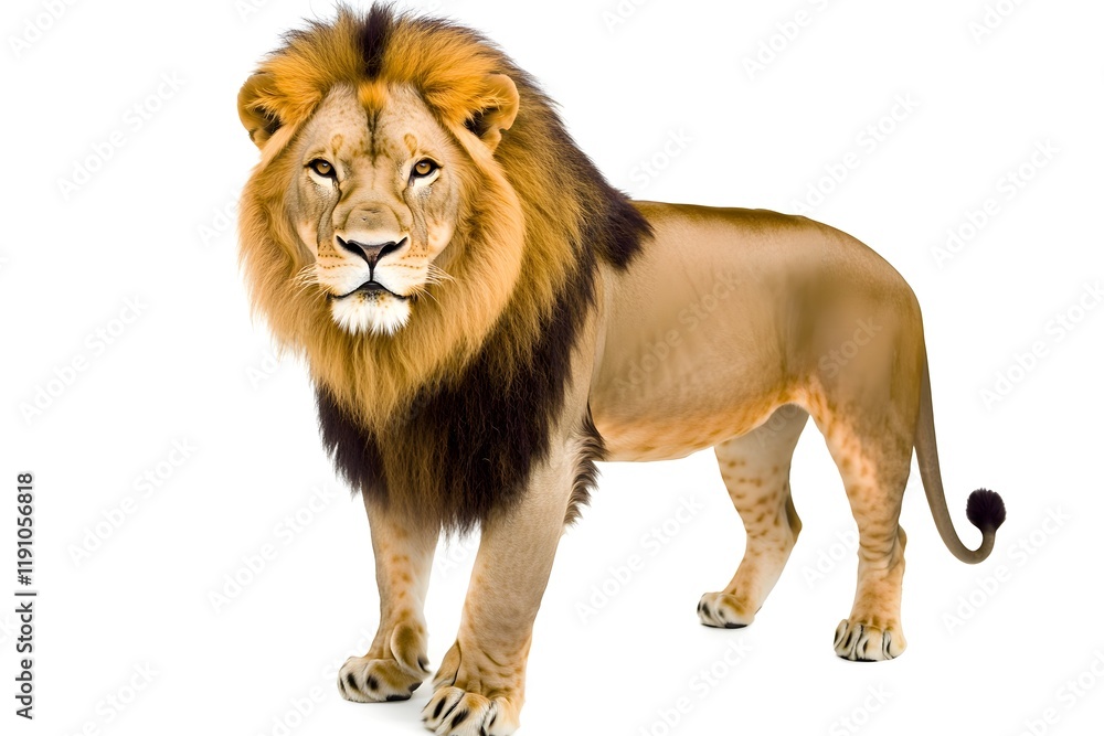 Obraz premium Majestic Lion: Wild Cat Portrait, African Pride