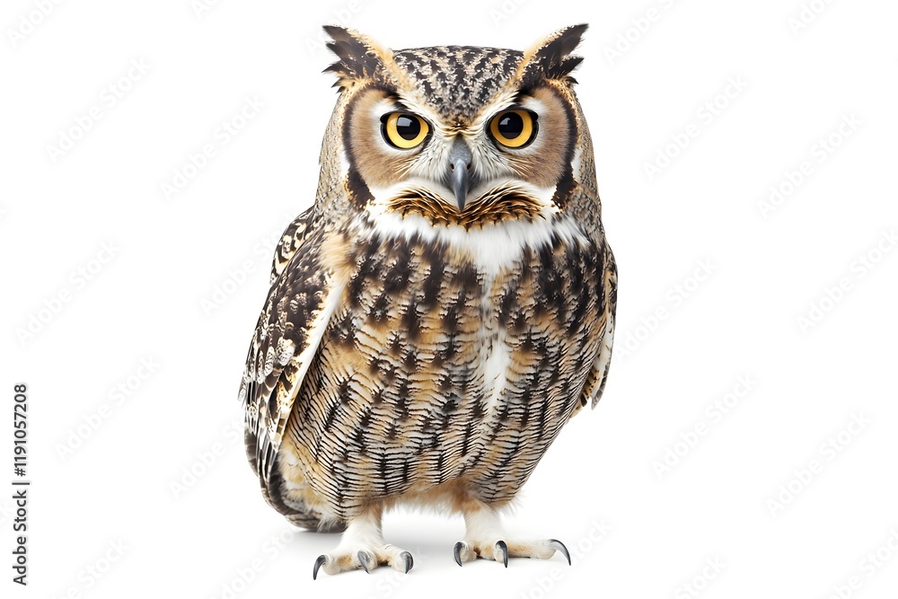 Naklejka premium Majestic Owl: A Close-Up Look at Wildlife