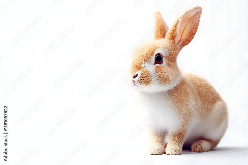 Fototapeta premium Adorable Bunny Rabbit: Soft Fur, Cute Features