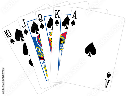 Cuadro en lienzo Royal Flush Playing Cards