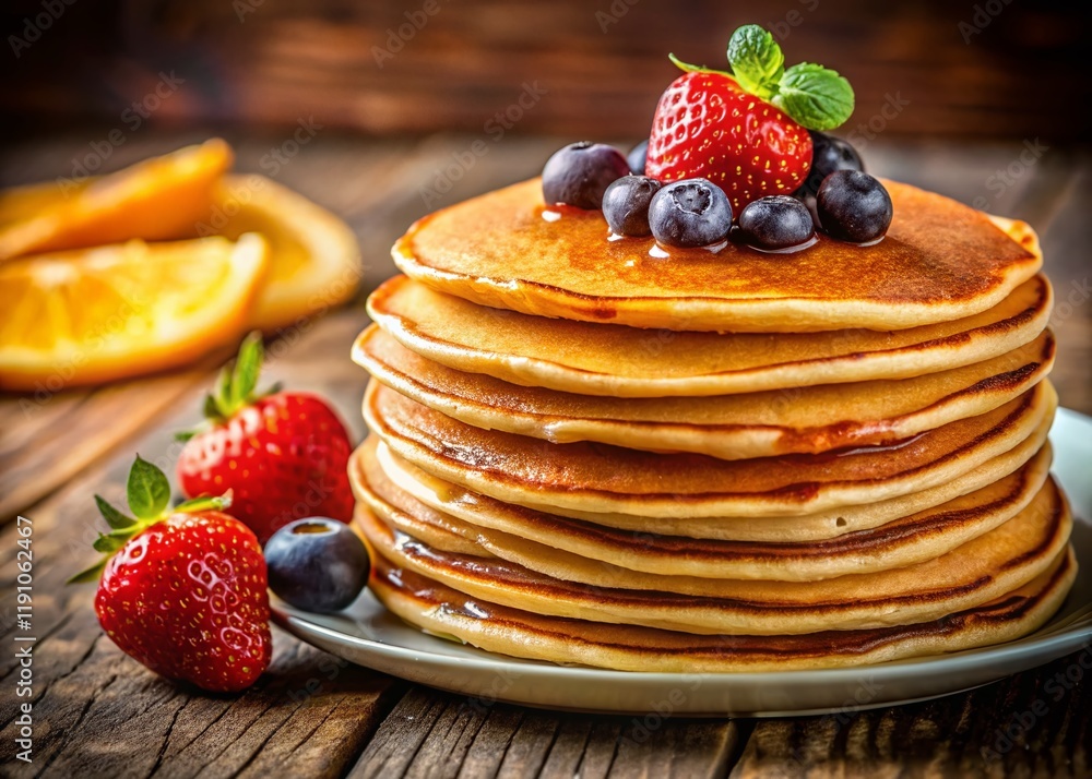 custom made wallpaper toronto digitalStack of Fluffy Pancakes, Delicious Breakfast Close-Up Shot, Copy Space