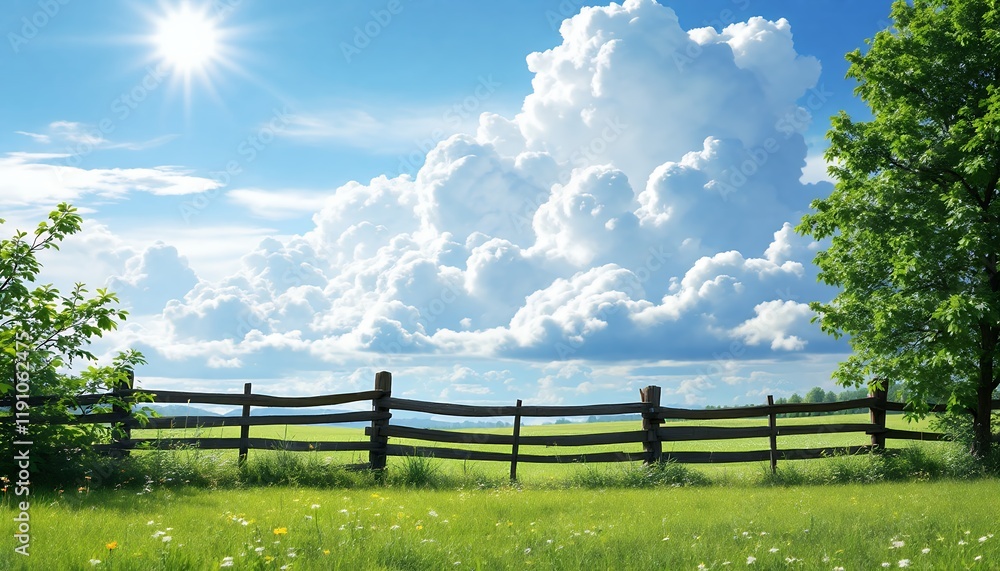 Sunny Day in the Countryside: A Serene Landscape Sunny Day in the Countryside: A Serene Landscape