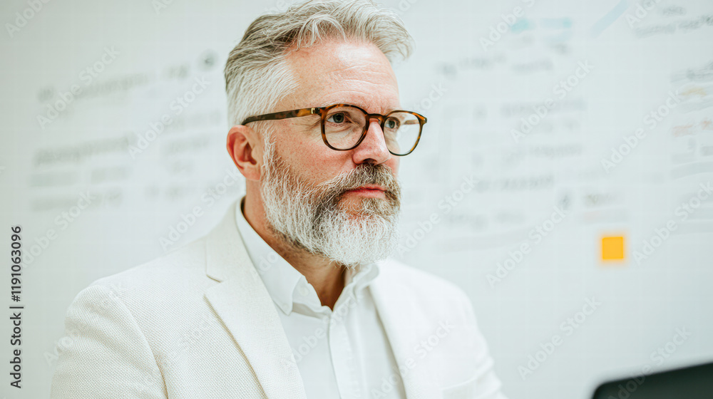 Close-up portrait of a business professional showcasing leadership in modern office Close-up portrait of a business professional showcasing leadership in modern office