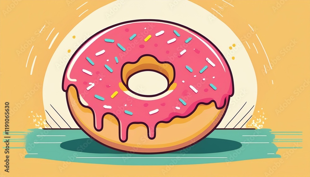 Donut with a mouth bite flat design Donut with a mouth bite flat design