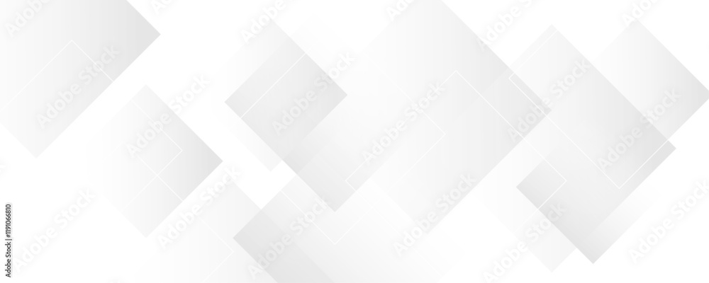 Modern and minimal concept white and gray abstract square pattern background. Elegant geometric background with copy space template design for business, presentation, banner. Modern and minimal concept white and gray abstract square pattern background. Elegant geometric background with copy space template design for business, presentation, banner.